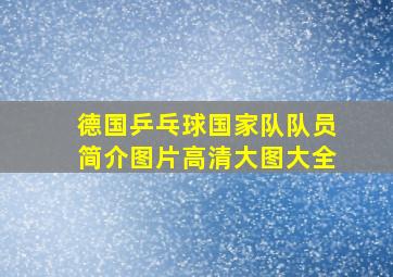 德国乒乓球国家队队员简介图片高清大图大全