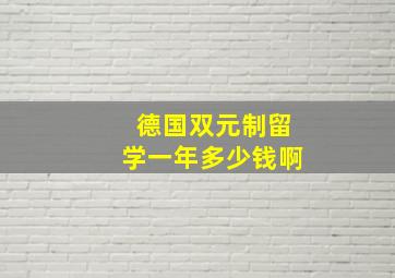 德国双元制留学一年多少钱啊