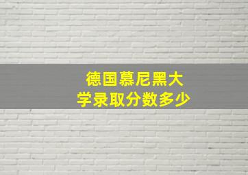 德国慕尼黑大学录取分数多少