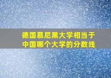 德国慕尼黑大学相当于中国哪个大学的分数线