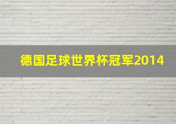 德国足球世界杯冠军2014