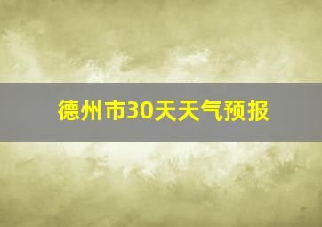 德州市30天天气预报