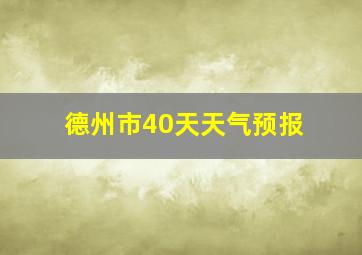 德州市40天天气预报