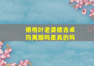 德格叶老婆德吉卓玛离婚吗是真的吗