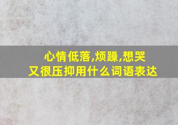 心情低落,烦躁,想哭又很压抑用什么词语表达