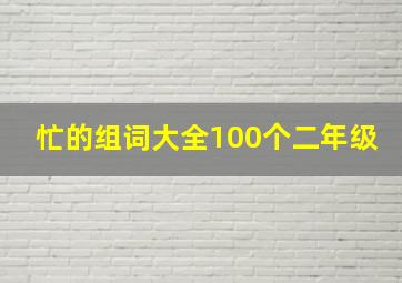 忙的组词大全100个二年级