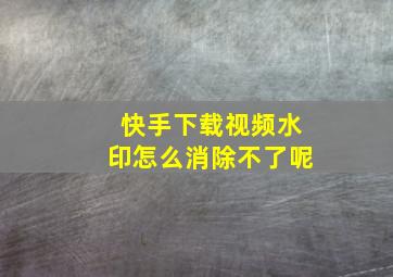 快手下载视频水印怎么消除不了呢