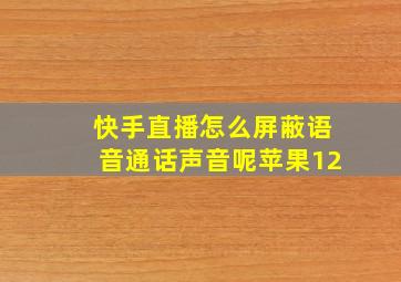 快手直播怎么屏蔽语音通话声音呢苹果12