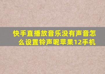 快手直播放音乐没有声音怎么设置铃声呢苹果12手机