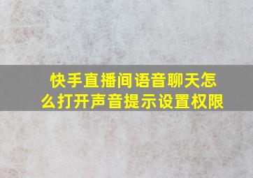 快手直播间语音聊天怎么打开声音提示设置权限