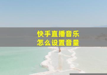 快手直播音乐怎么设置音量