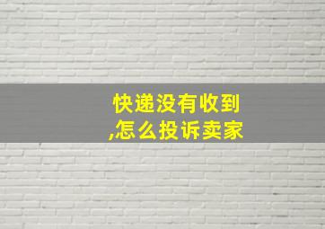 快递没有收到,怎么投诉卖家