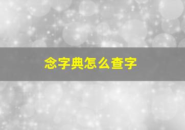 念字典怎么查字