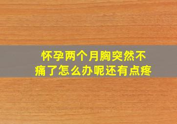 怀孕两个月胸突然不痛了怎么办呢还有点疼