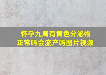 怀孕九周有黄色分泌物正常吗会流产吗图片视频