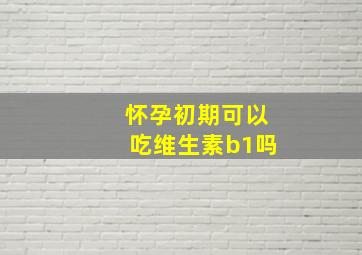 怀孕初期可以吃维生素b1吗