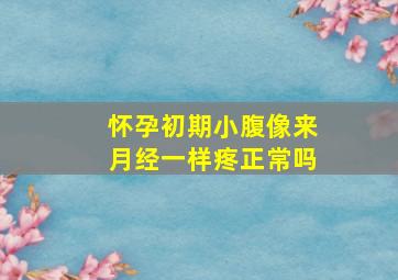 怀孕初期小腹像来月经一样疼正常吗