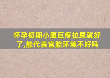 怀孕初期小腹巨疼拉屎就好了,能代表宫腔环境不好吗