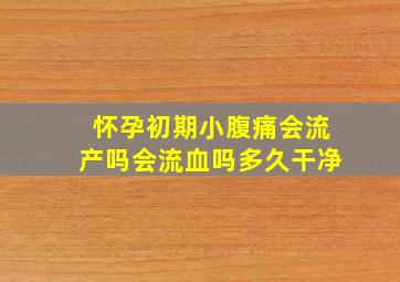 怀孕初期小腹痛会流产吗会流血吗多久干净