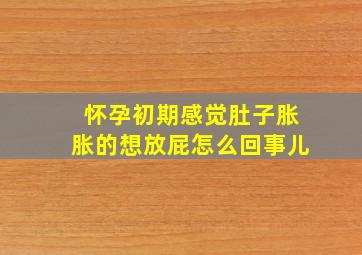 怀孕初期感觉肚子胀胀的想放屁怎么回事儿