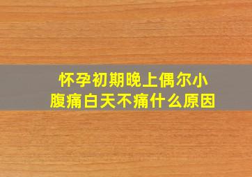 怀孕初期晚上偶尔小腹痛白天不痛什么原因