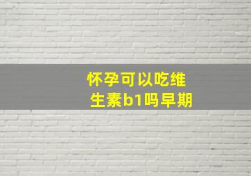 怀孕可以吃维生素b1吗早期