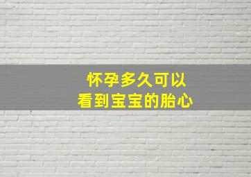 怀孕多久可以看到宝宝的胎心