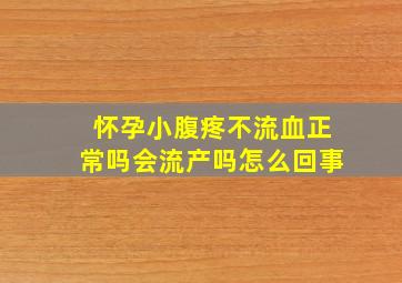 怀孕小腹疼不流血正常吗会流产吗怎么回事