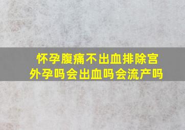 怀孕腹痛不出血排除宫外孕吗会出血吗会流产吗