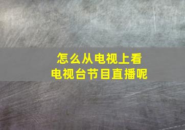 怎么从电视上看电视台节目直播呢