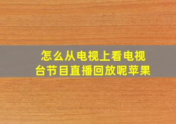 怎么从电视上看电视台节目直播回放呢苹果