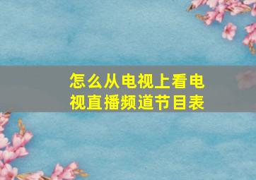 怎么从电视上看电视直播频道节目表