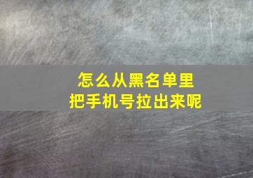 怎么从黑名单里把手机号拉出来呢