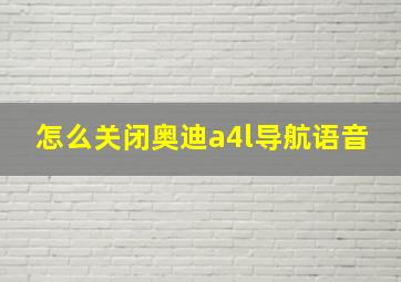 怎么关闭奥迪a4l导航语音