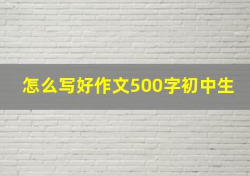 怎么写好作文500字初中生