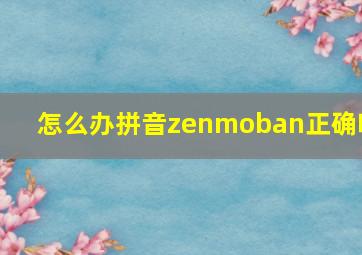 怎么办拼音zenmoban正确吗