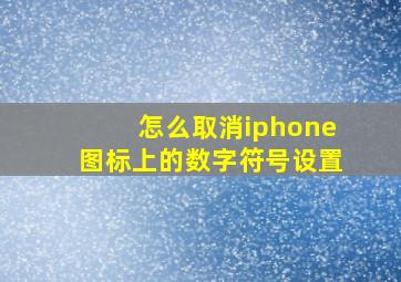 怎么取消iphone图标上的数字符号设置