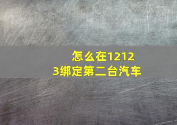 怎么在12123绑定第二台汽车