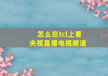 怎么在tcl上看央视直播电视频道