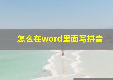 怎么在word里面写拼音