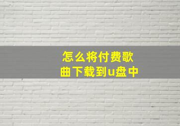 怎么将付费歌曲下载到u盘中