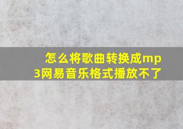 怎么将歌曲转换成mp3网易音乐格式播放不了