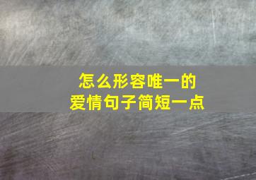 怎么形容唯一的爱情句子简短一点