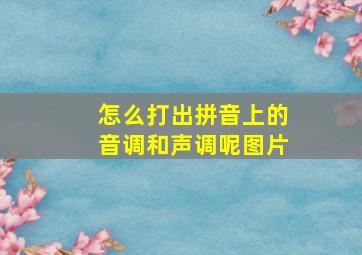 怎么打出拼音上的音调和声调呢图片