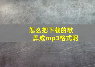 怎么把下载的歌弄成mp3格式呢