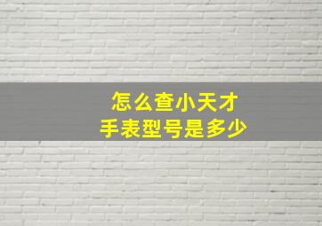 怎么查小天才手表型号是多少