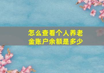 怎么查看个人养老金账户余额是多少