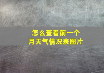 怎么查看前一个月天气情况表图片