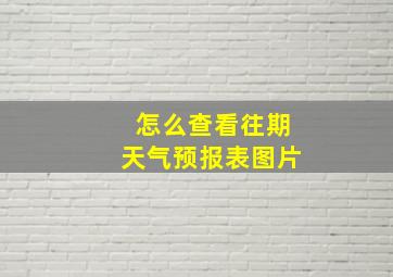 怎么查看往期天气预报表图片