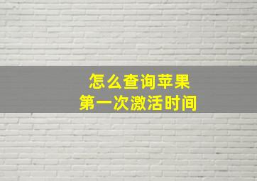 怎么查询苹果第一次激活时间